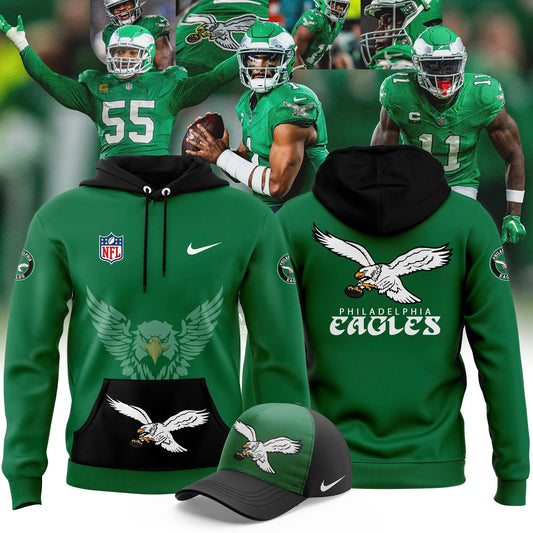 Unisex’s Green Philadelphia Eagles 2024 Throwback Hoodie