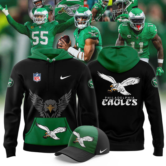 Unisex’s Green Philadelphia Eagles 2024 Throwback Hoodie