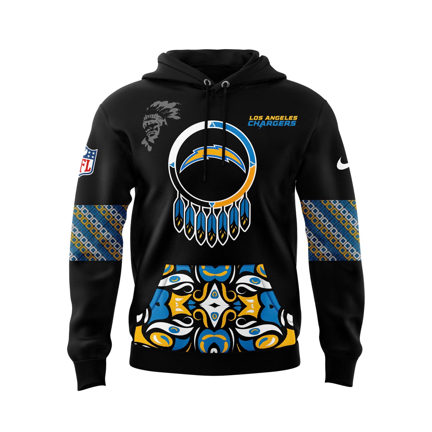 Los Angeles Chargers 2024 Native American Heritage Month Premium Limited Pullover Hoodie