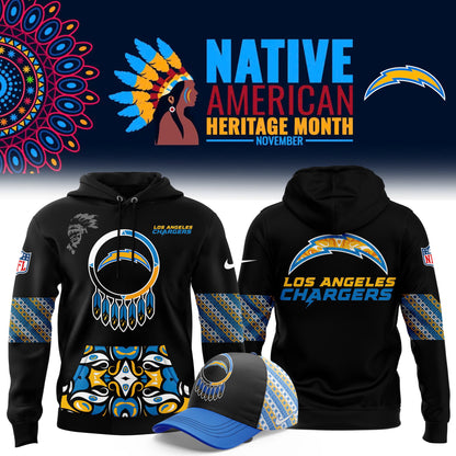 Los Angeles Chargers 2024 Native American Heritage Month Premium Limited Pullover Hoodie