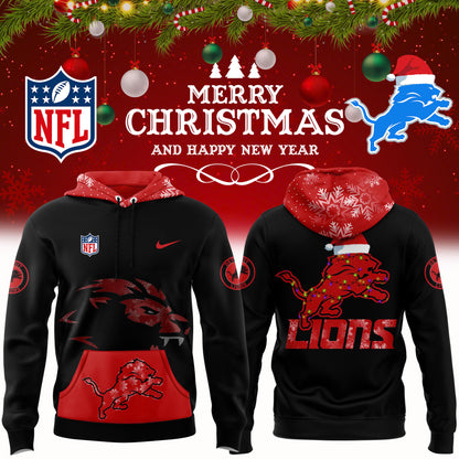 Detroit Lions Christmas 2024 Hoodie x Bobble Hat