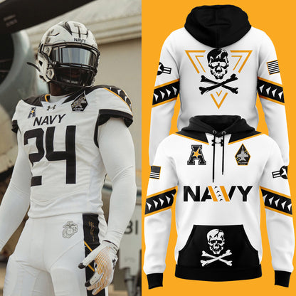 Jolly Rogers Navy Midshipmen football 2024 Hoodie