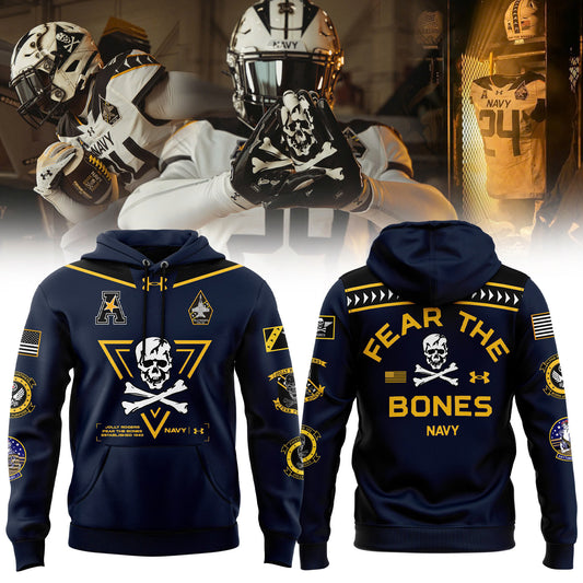 Jolly Rogers Navy Midshipmen football 2024 Hoodie