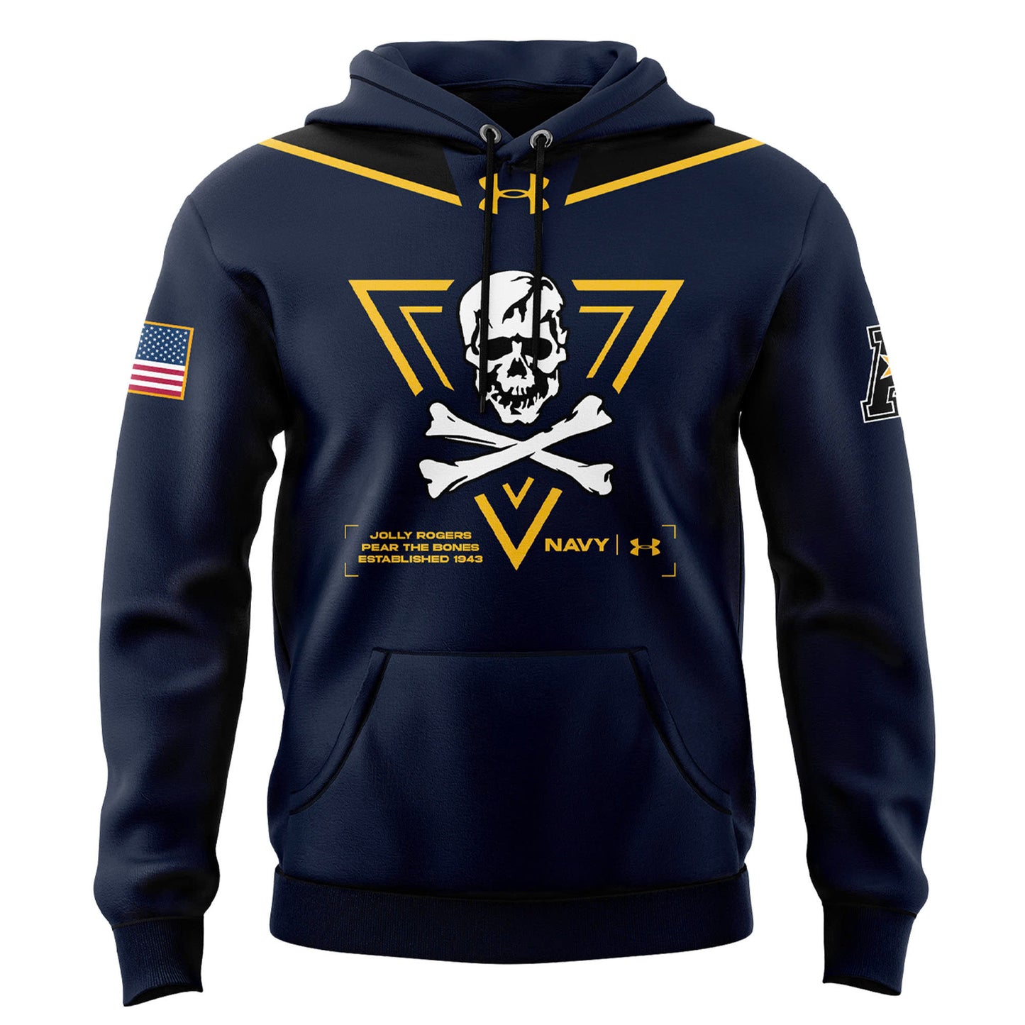 Jolly Rogers Navy Midshipmen football 2024 Hoodie