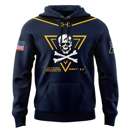 Jolly Rogers Navy Midshipmen football 2024 Hoodie