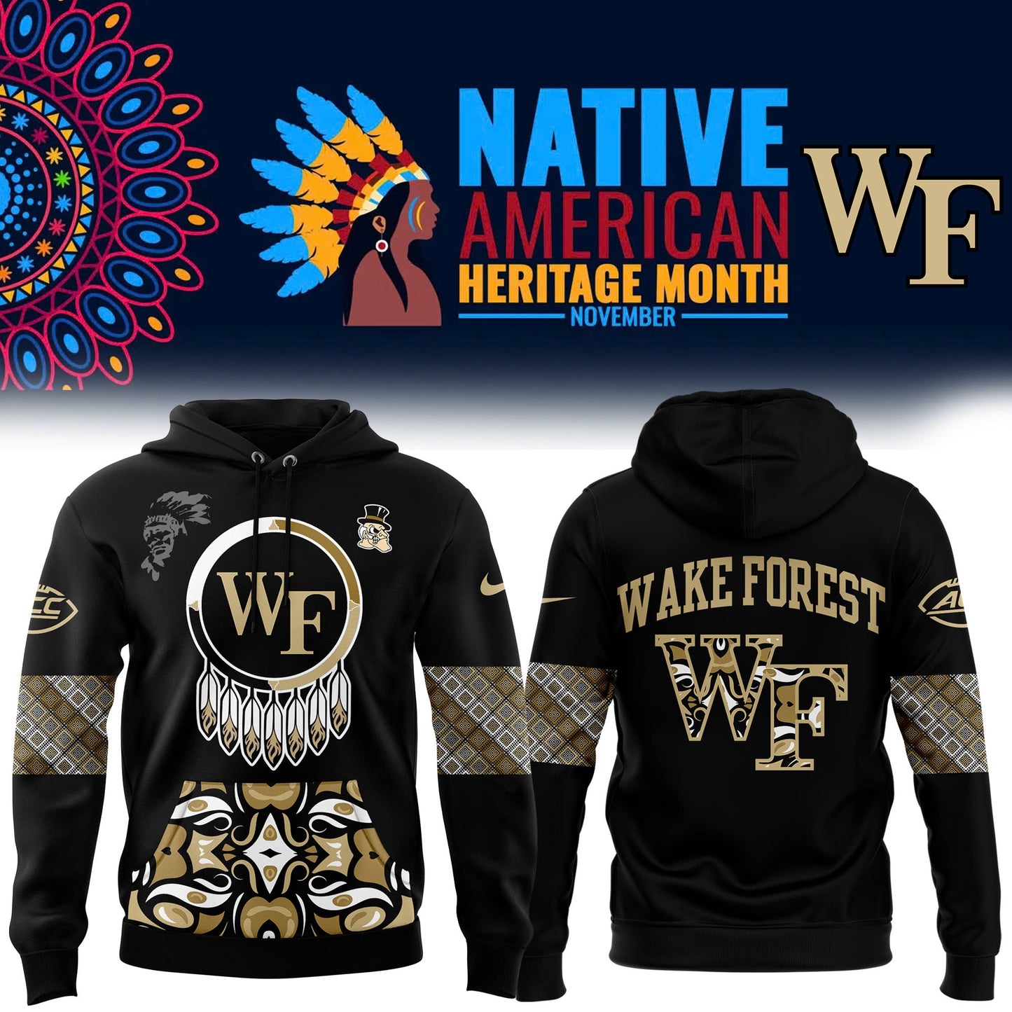 FULL TEAMS NCAA Football Nike 2024 Native American Heritage Month Premium Limited Pullover Hoodie Collection