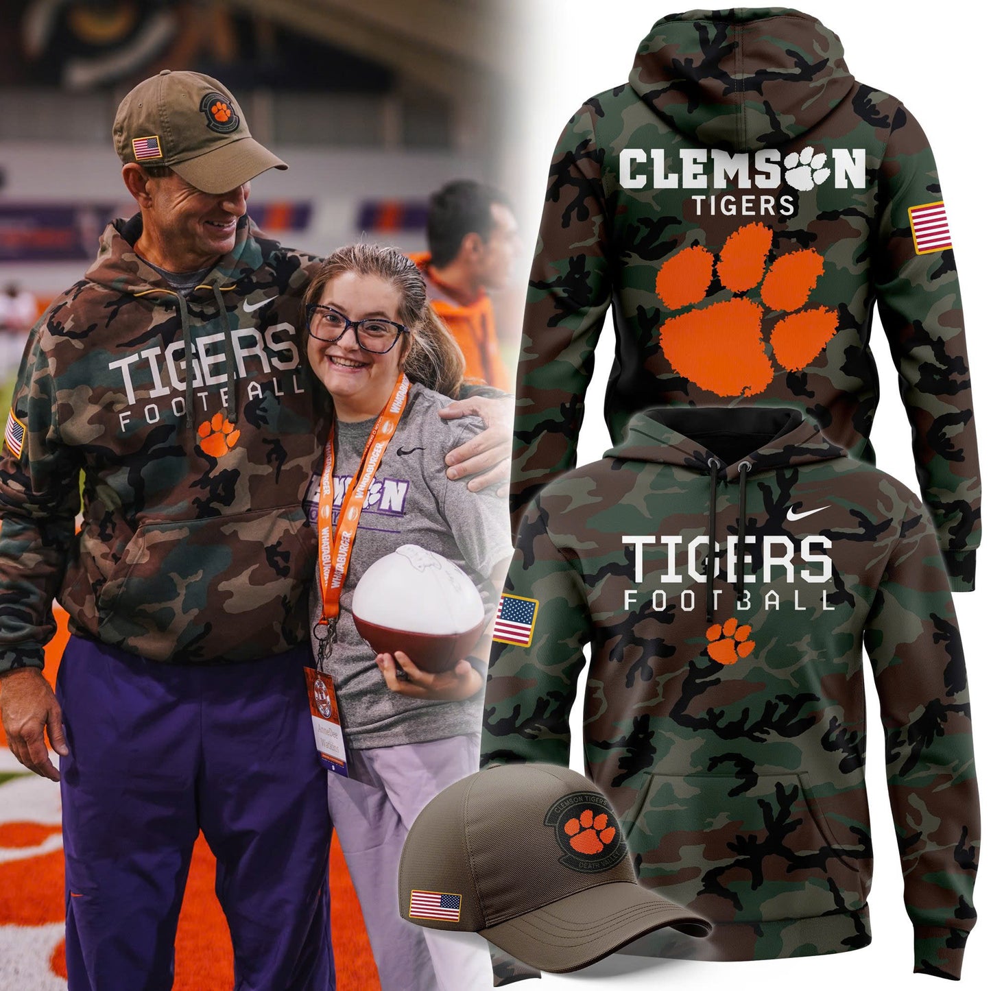 Special 2024 Military Appreciation Clemson Tigers Football Hoodie