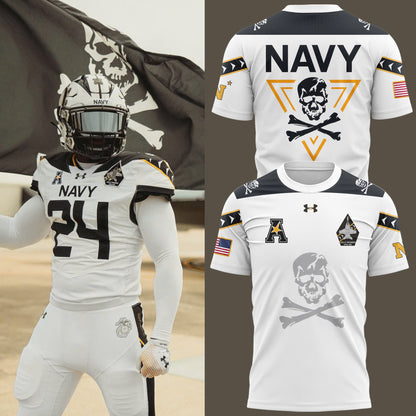 Jolly Rogers Navy Midshipmen football 2024 Tshirt