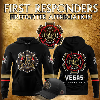 Vegas Golden Knights x 2024 Firefighter Appreciation Night Premium Limited New Heavy Hoodie