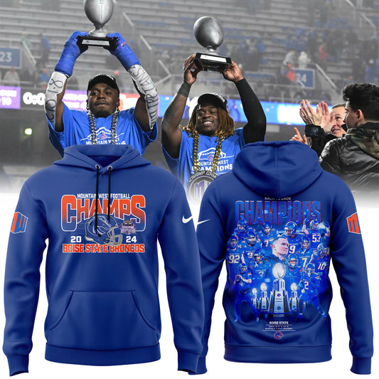 Men’s Boise State Football 2024 Mountain West Champions Premium Limited Pullover Hoodie