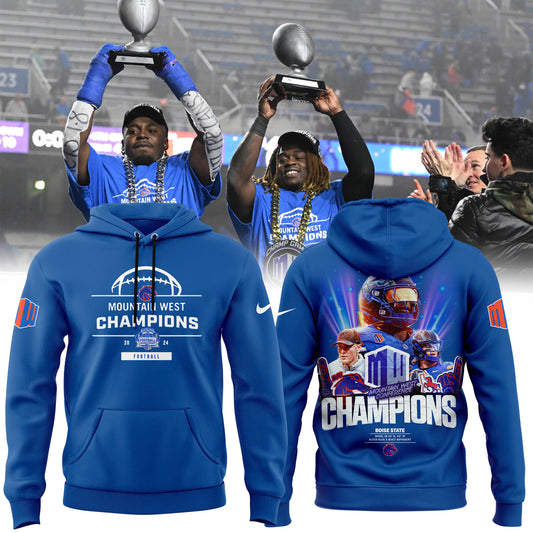 Men’s Boise State Football 2024 Mountain West Champions Premium Limited Pullover Hoodie