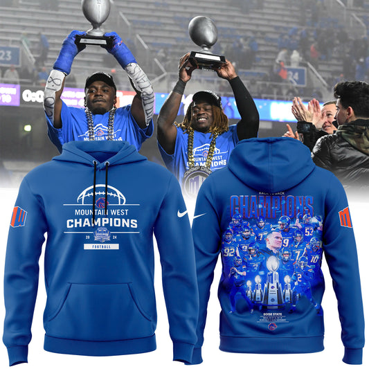 Men’s Boise State Football 2024 Mountain West Champions Premium Limited Pullover Hoodie