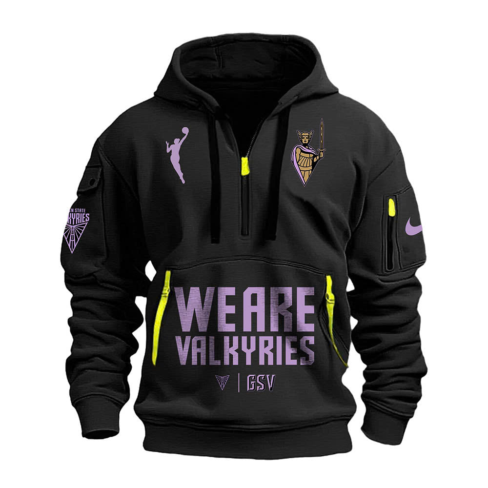 Unisex Playa Society Black Golden State Valkyries Secondary Logo New Heavy Hoodie