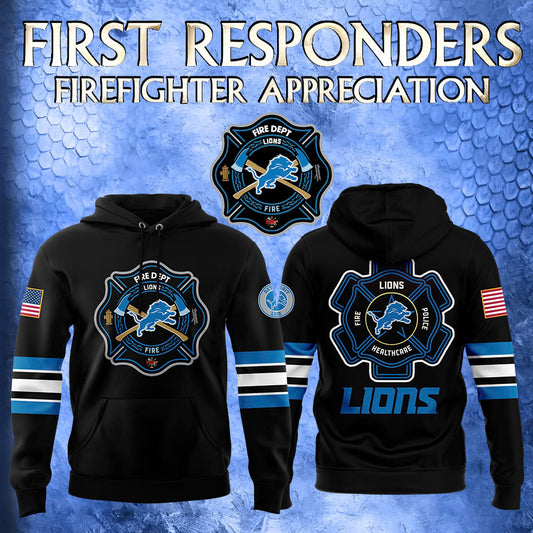 Detroit Lions x 2024 Firefighter Appreciation Night Premium Limited Pullover Hoodie