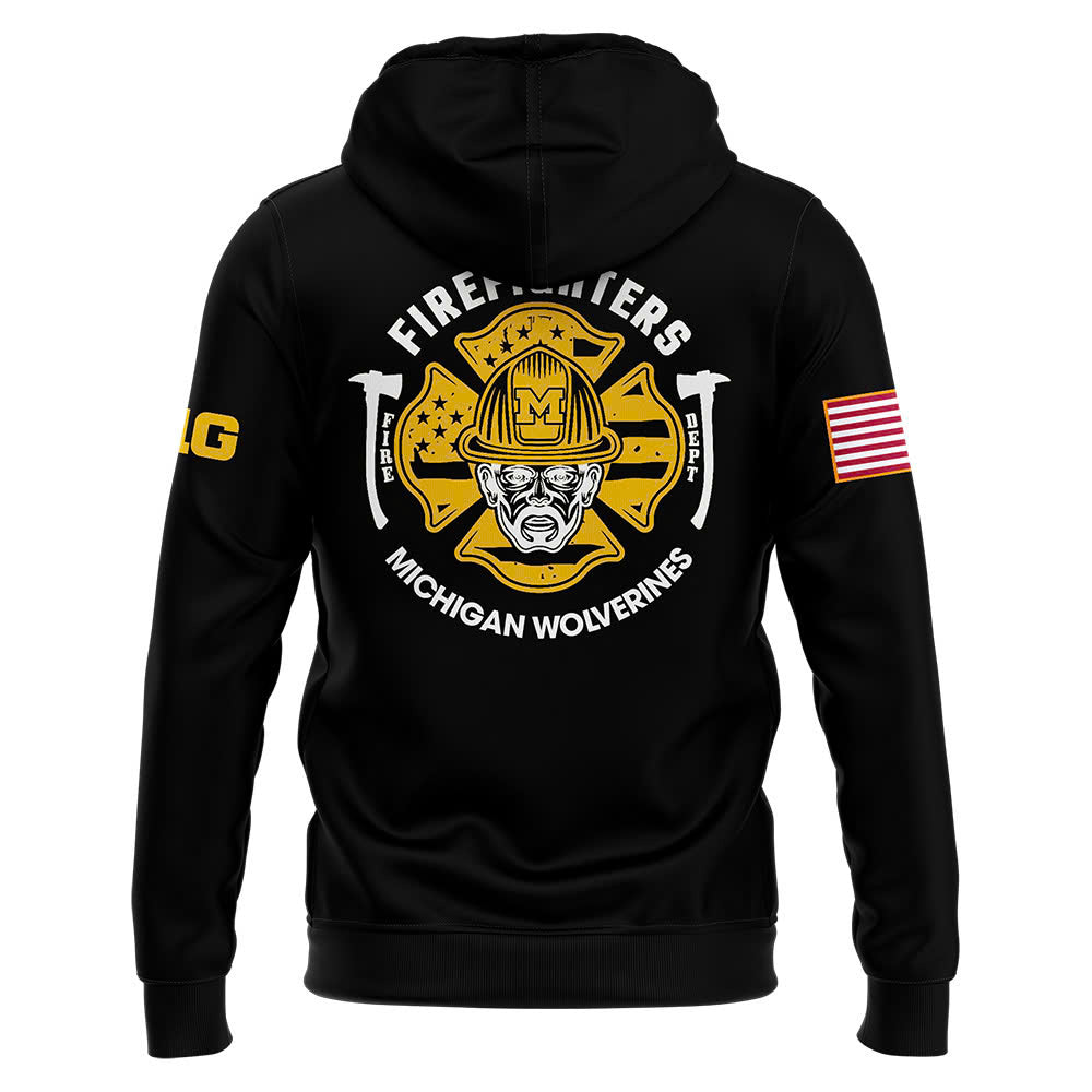 Michigan Wolverines Football x 2024 Firefighter Appreciation Night Premium Limited Pullover Hoodie