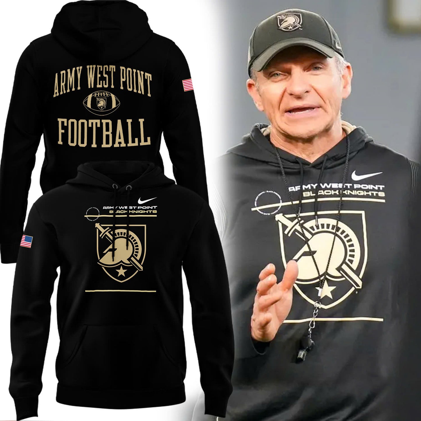 Special Army West Point Black Knights Football Hoodie