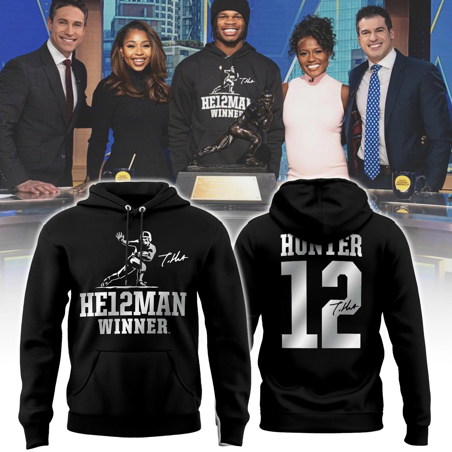 Colorado Buffaloes 2024 Limted Edition “Heisman Travis Hunter” Hoodie With Signature