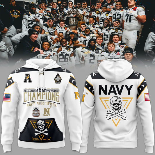 Special 2024 Commander-In-Chief’s Trophy Champions Navy Football Hoodie