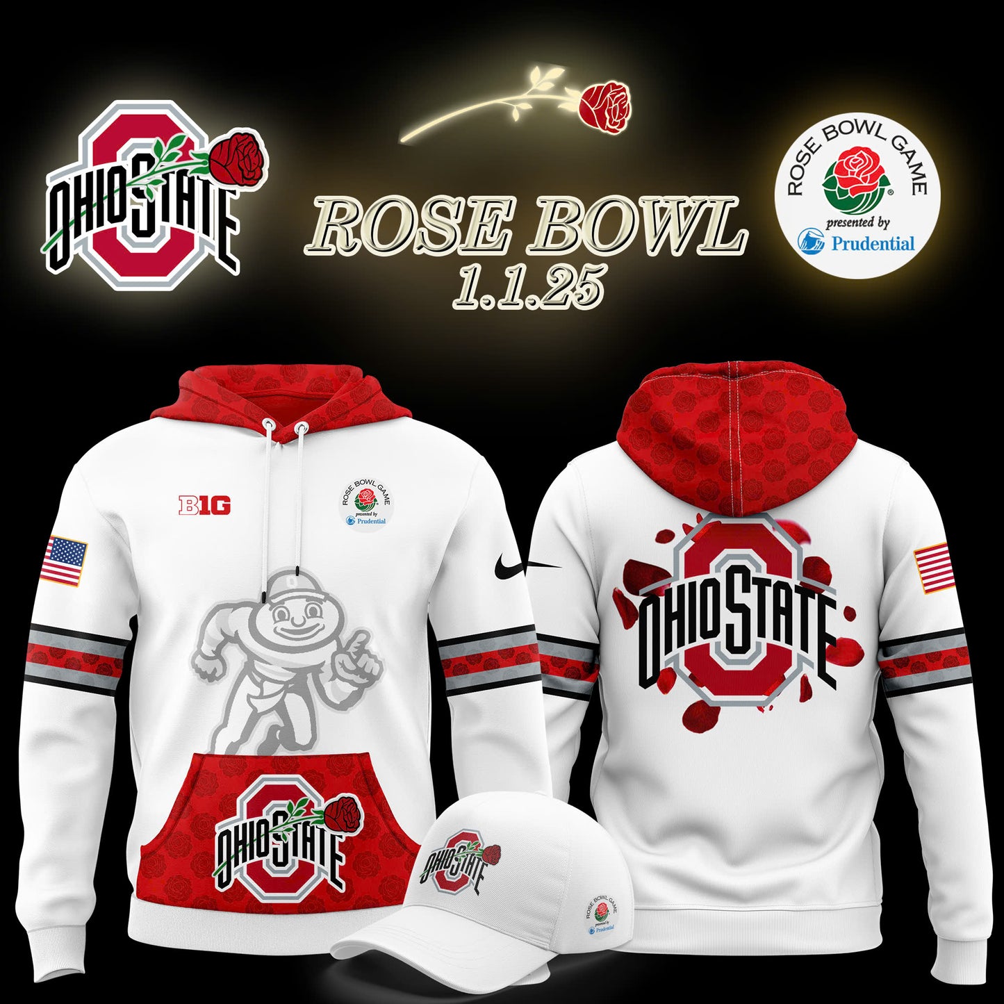 Ohio State Buckeyes Rose Bowl Game 2025 Hoodie