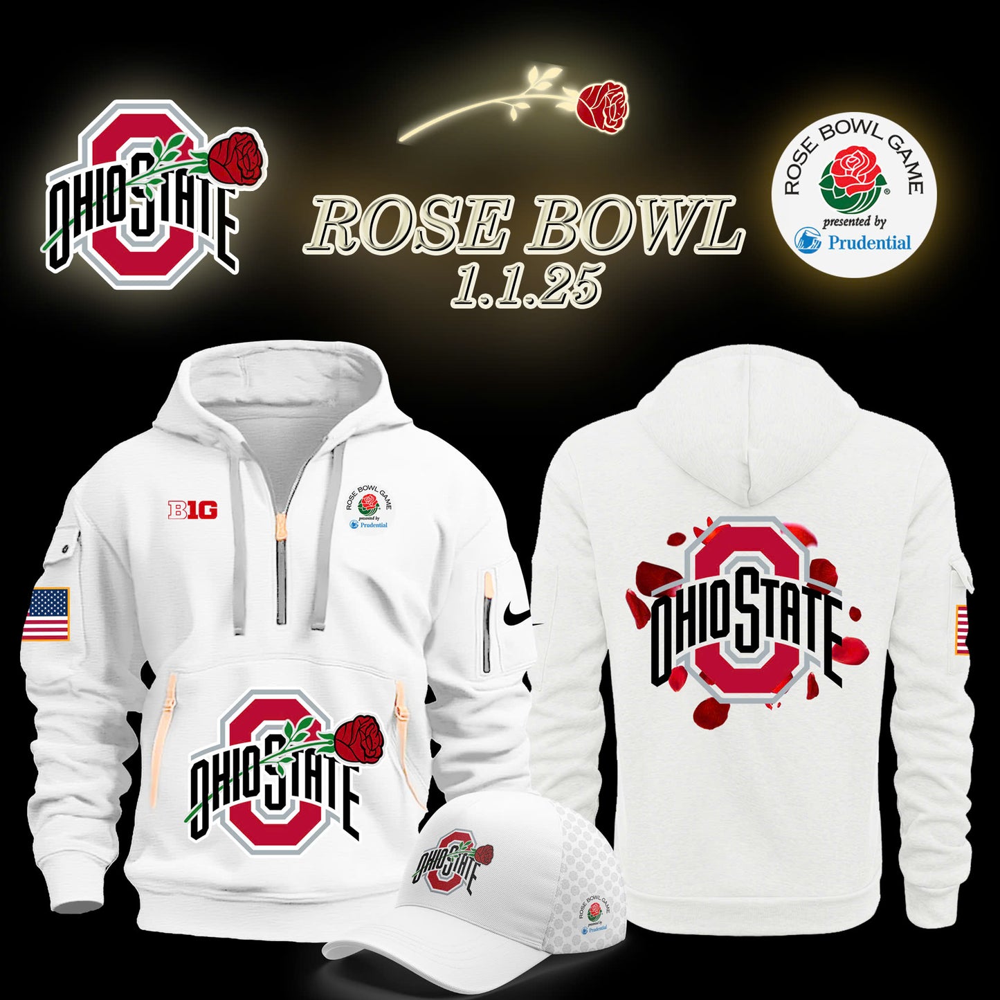 Ohio State Buckeyes Rose Bowl Game 2025 Hoodie