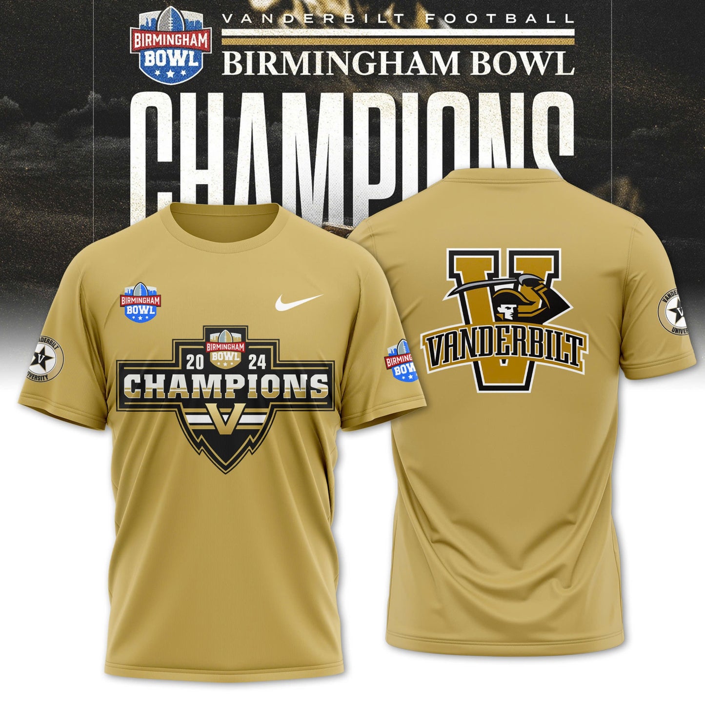 Vanderbilt Football Birmingham Bowl Champions Limited T-Shirt