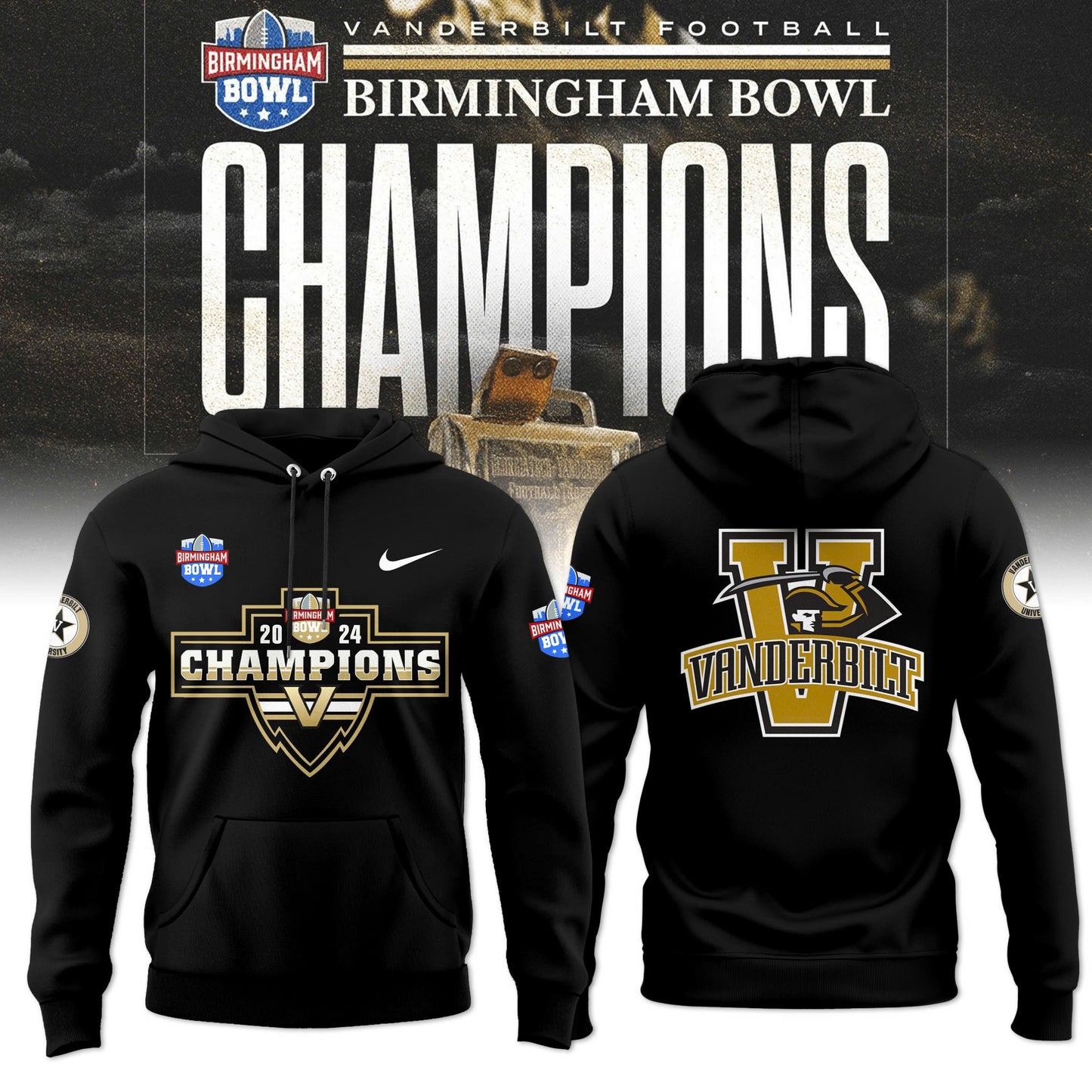 Vanderbilt Football Birmingham Bowl Champions Limited Hoodie