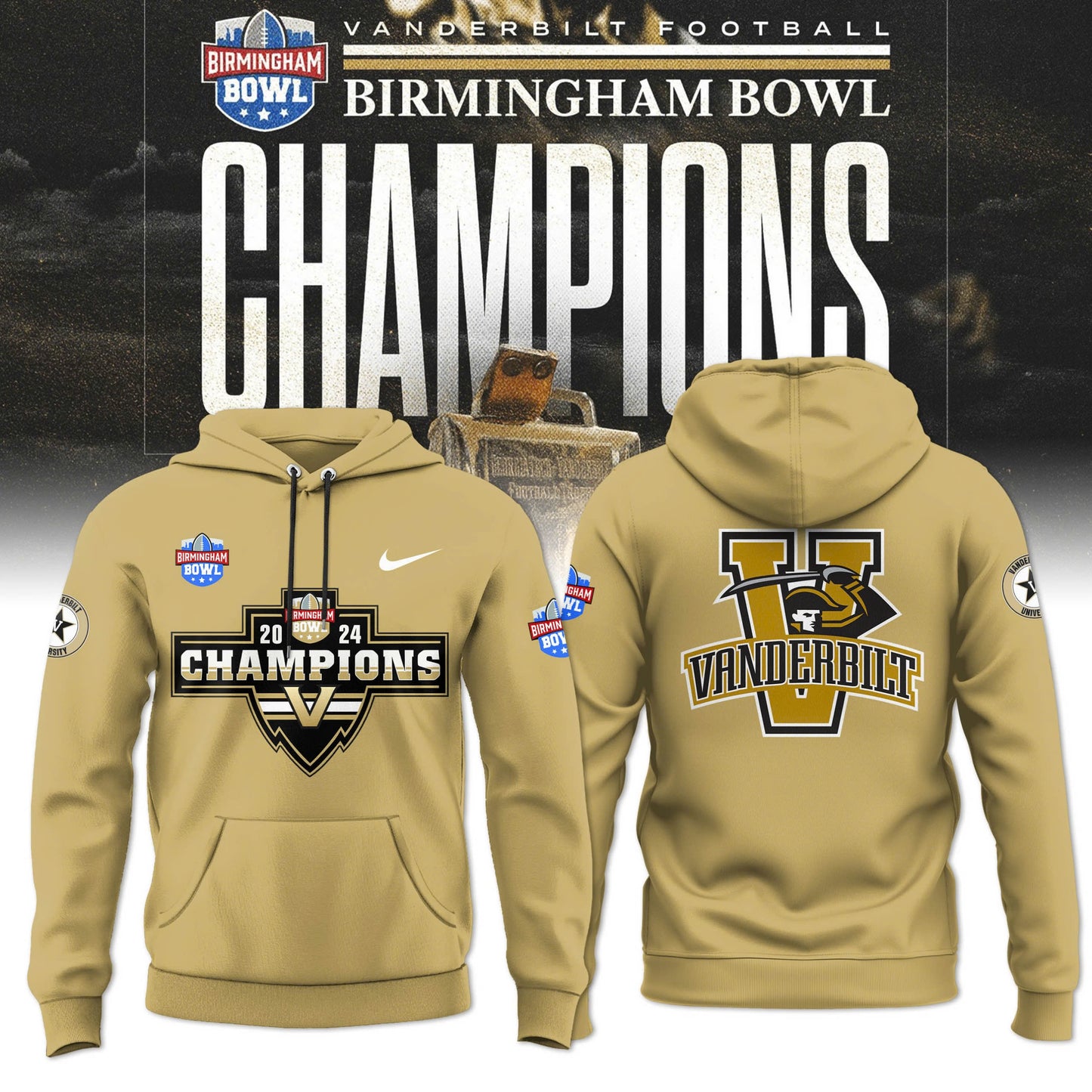 Vanderbilt Football Birmingham Bowl Champions Limited Hoodie