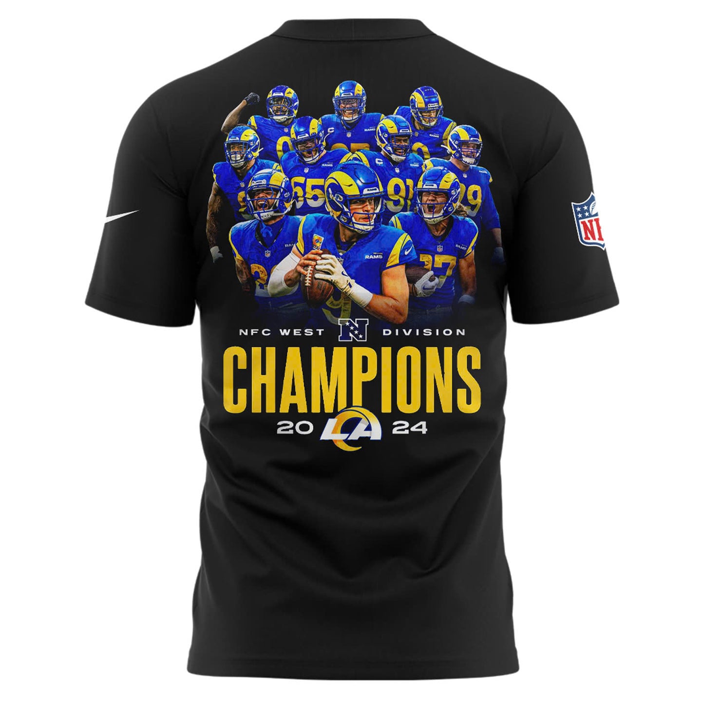 Los Angeles Rams 2024 NFC West Division Champions Locker Room Trophy T-Shirt