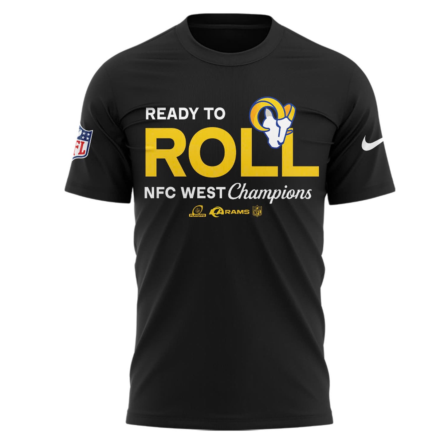 Los Angeles Rams 2024 NFC West Division Champions Locker Room Trophy T-Shirt