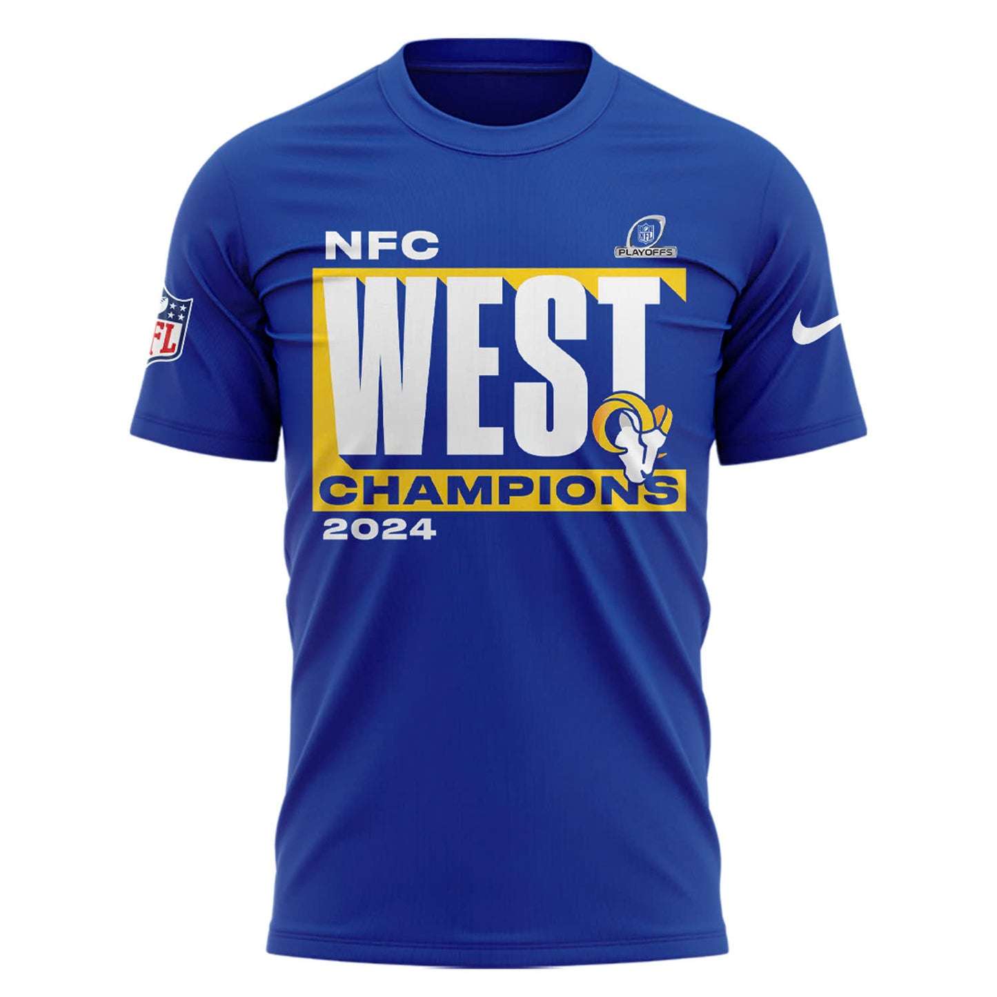 Los Angeles Rams 2024 NFC West Division Champions Locker Room Trophy T-Shirt