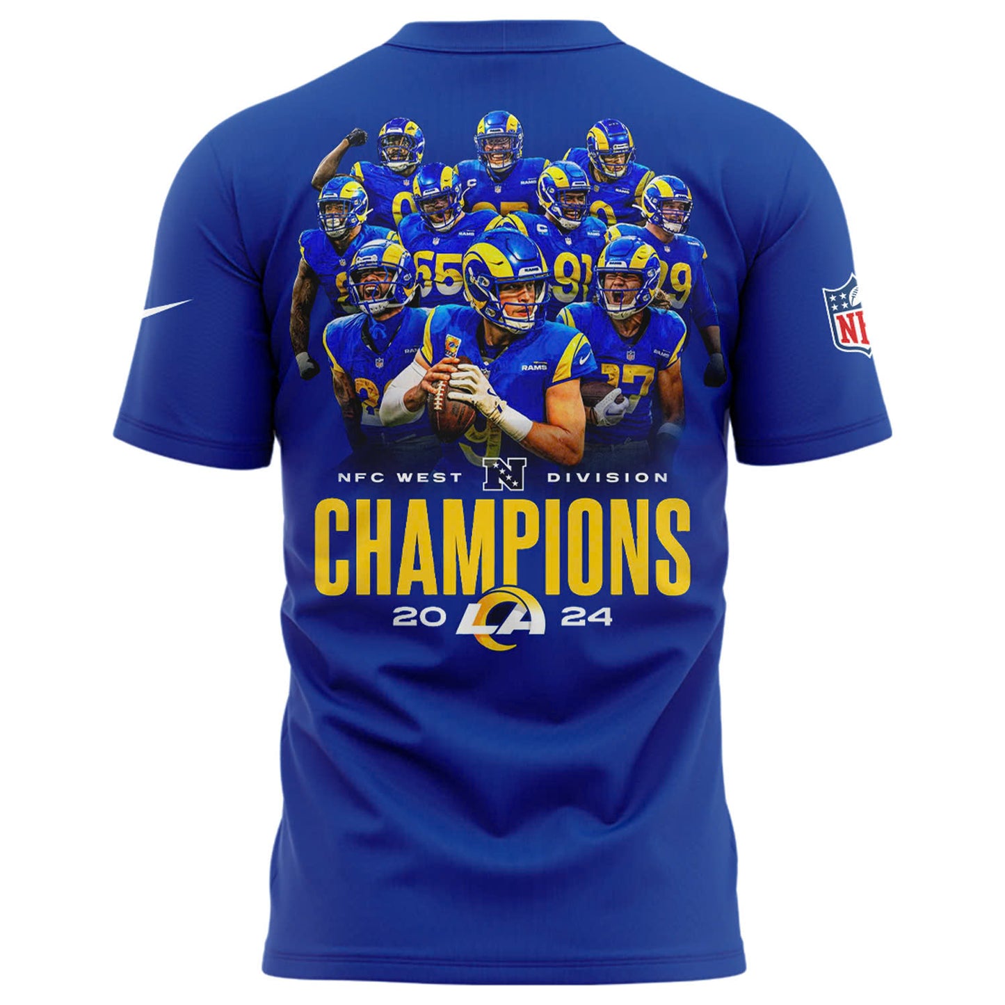 Los Angeles Rams 2024 NFC West Division Champions Locker Room Trophy T-Shirt