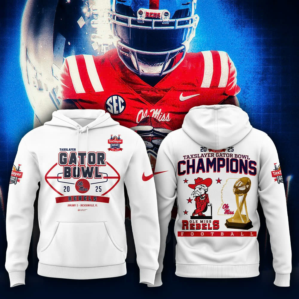 Ncaa Ole Miss Rebels TaxSlayer Gator Bowl Champions Limited Edition Hoodie 2025