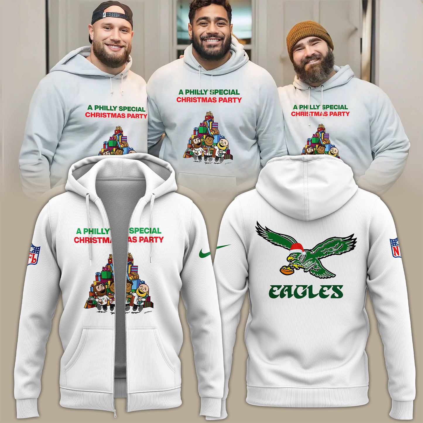 Philadelphia Eagles “A Philly Special Christmas” Zip Hoodie 2024