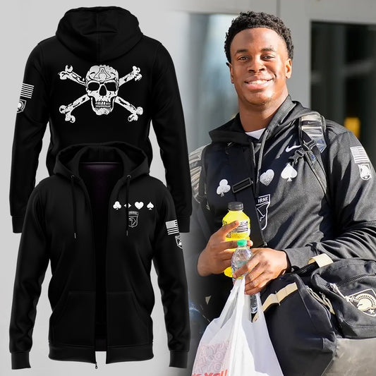 Special AirBorne Army Black Knights Football Zip Hoodie